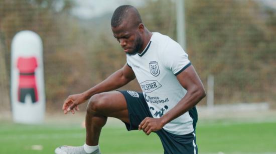 El jugador Enner Valencia durante el entrenamiento de Ecuador del 21 de septiembre de 2022.