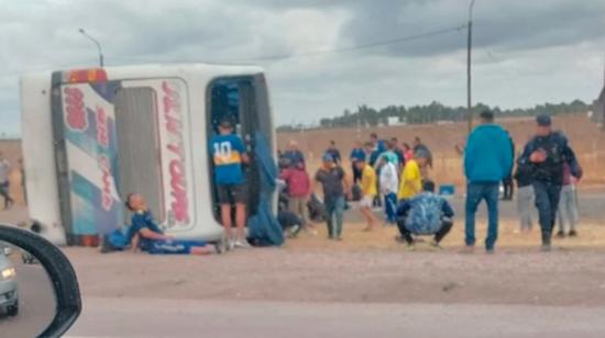 El bus de Boca Juniors, después del accidente sufrido el 28 de septiembre de 2022.