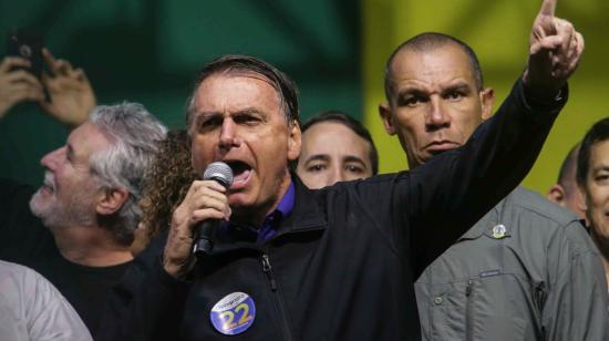 Jair Bolsonaro en un acto en la ciudad de Santos, durante la campaña presidencial, el 28 de septiembre de 2022.
