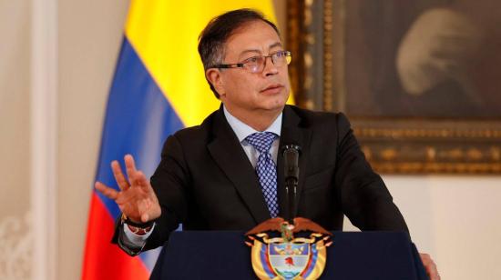 El presidente de Colombia, Gustavo Petro, durante una rueda de prensa el 3 de octubre de 2022.