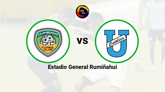 Cumbayá se enfrenta a Universidad Católica en el estadio General Rumiñahui, el 8 de octubre de 2022.