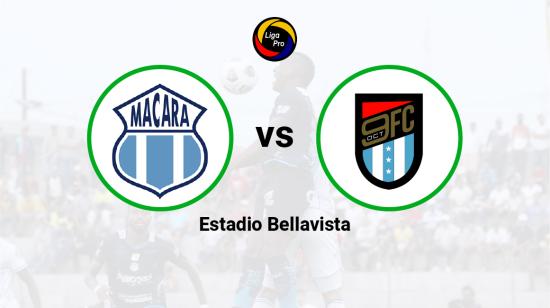 Macará se enfrenta a 9 de Octubre en el estadio Bellavista, el 8 de octubre de 2022.