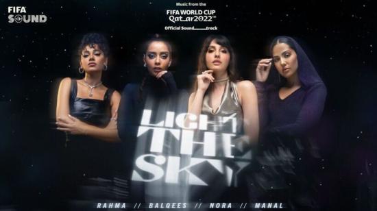 Portada de la canción 'Light the Sky', el cuarto sencillo de la banda sonora oficial del Mundial de Qatar 2022.