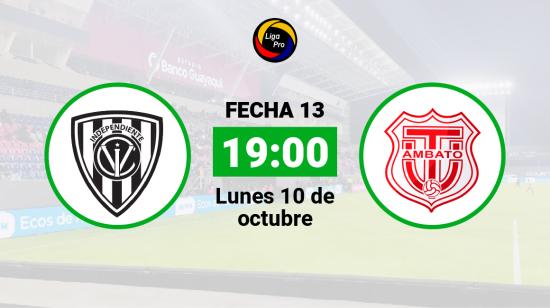 Independiente del Valle recibe a Técnico Universitario el lunes 10 de octubre desde las 19:00.