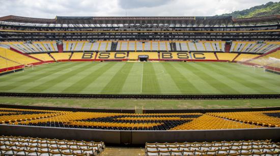 Imagen panorámica del estadio Banco Pichincha, donde se jugará la final de la Copa Libertadores 2022. 