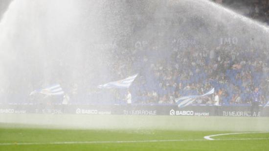 Momentos previos al inicio del encuentro correspondiente al partido entre Real Sociedad y Mallorca en el estadio Real Arena de San Sebastián, el 19 de octubre de 2022.