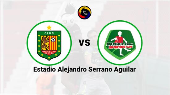 Deportivo Cuenca se enfrenta a Mushuc Runa en el estadio Alejandro Serrano Aguilar, el 21 de octubre de 2022.