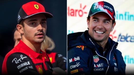 Los pilotos  de la Fórmula 1 Charles Leclerc, de Ferrari, y Sergio 'Checo' Pérez, de Red Bull.