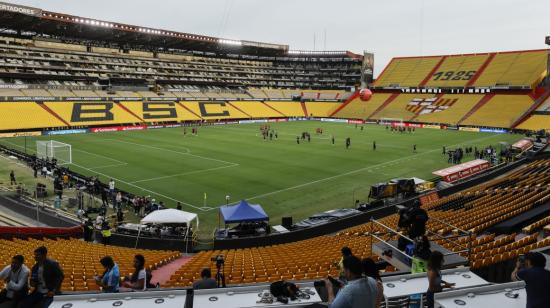 Imagen panorámica del estadio Banco Pichincha, donde se jugará la final de la Copa Libertadores 2022, el sábado 29 de octubre de 2022. 