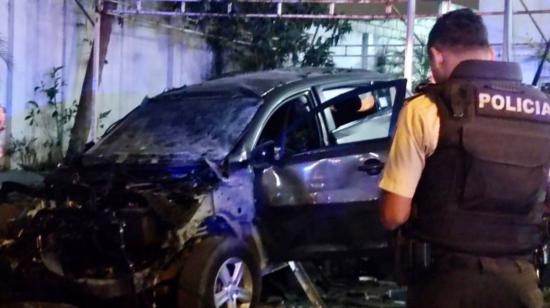 Imagen de uno de los siete atentados con coche bomba en Guayaquil, el 1 de noviembre de 2022.