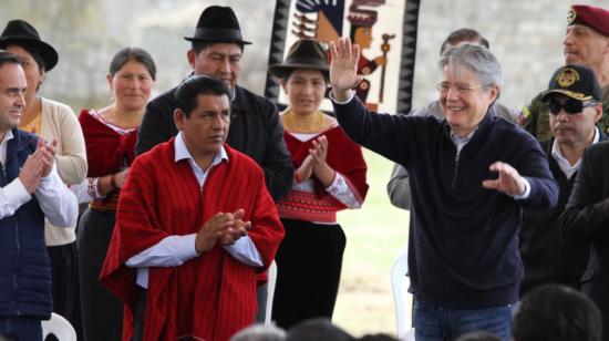 El presidente Lasso en un evento en Latacunga, el 28 de octubre de 2022.