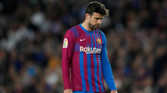 El defensa del FC Barcelona Gerard Piqué durante un partido de Liga en el Camp Nou, el 1 de mayo de 2022.