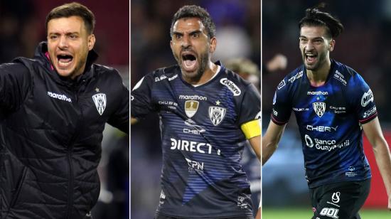 Martín Anselmi, Cristian Pellerano y Lautaro Díaz de Independiente del Valle.