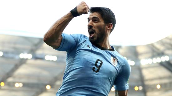 Luis Suárez celebra un gol con la selección de Uruguay, en noviembre de 2022.