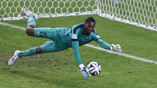 Alexander Domínguez, durante el partido Ecuador vs. Francia, en el Mundial de Brasil, el 25 de junio de 2014.