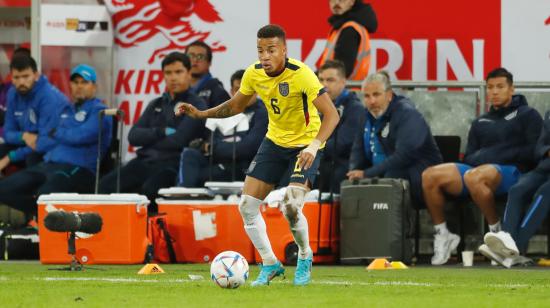 Byron Castillo, durante un partido amistoso entre Ecuador y Japón, en Alemania, el 27 de septiembre de 2022.