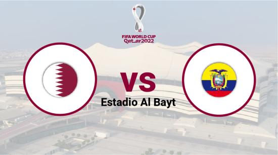 Ecuador se enfrenta a Qatar en el estadio Al Bayt el domingo 20 de noviembre de 2022.