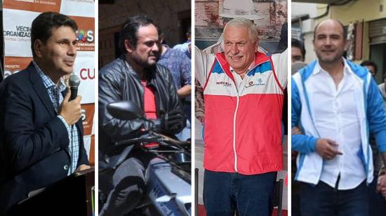 Pedro Palacios, Paúl Carrasco, Marcelo Cabrera y Juan Cristóbal Lloret, candidatos a la Alcadía de Cuenca y Prefectura del Azuay.