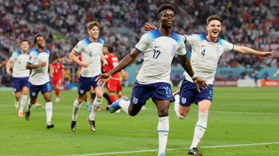 Bukayo Saka celebra en el partido de Inglaterra ante Irán, el 21 de noviembre de 2022.