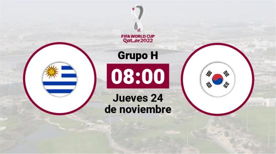 Uruguay se enfrenta a Corea del Sur el jueves 24 de noviembre desde las 08:00.