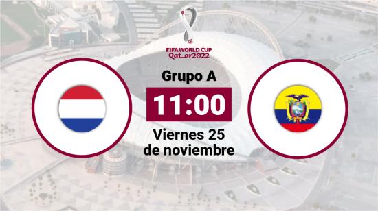 Países Bajos se enfrenta a Ecuador en la segunda fecha del Grupo A del Mundial de Qatar, este viernes 25 de noviembre de 2022.