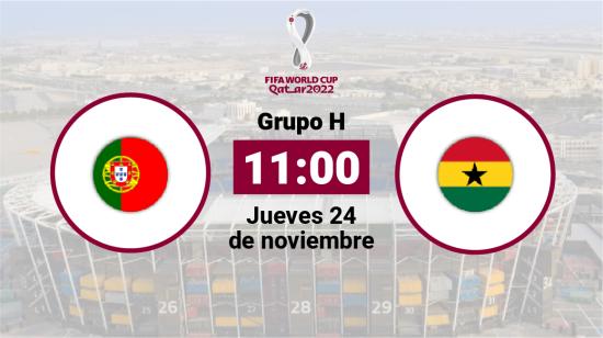 Portugal se enfrenta a  Ghana en la primera fecha del Grupo H del Mundial de Qatar 2022.