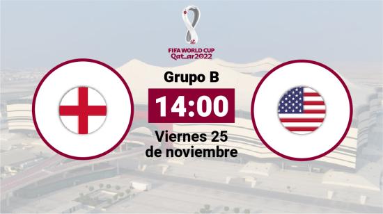 Inglaterra y Estados Unidos se enfrentan el viernes 25 de noviembre, desde las 14:00.