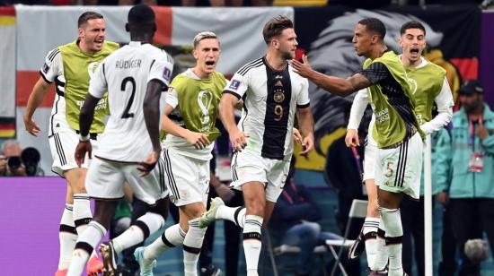 Niclas Füllkrug celebra su gol en el partido de Alemania ante España, el 27 de noviembre de 2022.