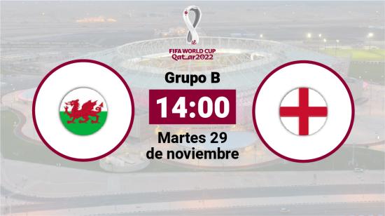 Gales e Inglaterra se enfrentan el martes 29 de noviembre, por el Grupo B del Mundial de Qatar 2022.