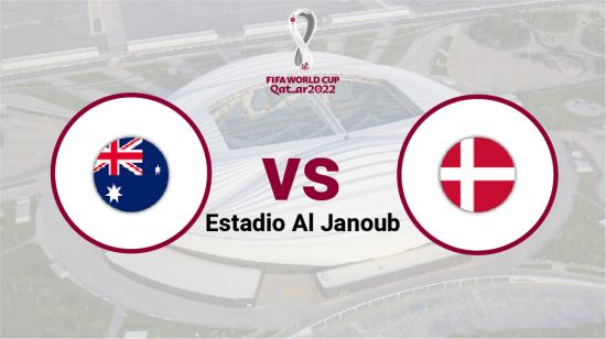 Australia se enfrenta a Dinamarca en el estadio Al Janoub, el 30 de noviembre de 2022.