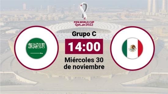 Arabia Saudita se enfrenta a México el miércoles 30 de noviembre desde las 14:00.