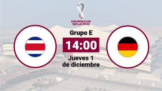 Costa Rica y Alemania se enfrentan por la tercera fecha del Grupo E del Mundial de Qatar 2022, este jueves 1 de diciembre. 