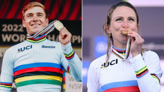 Remco Evenepoel y Annemiek Van Vleuten se consagraron campeones en el Mundial de Ruta 2022.