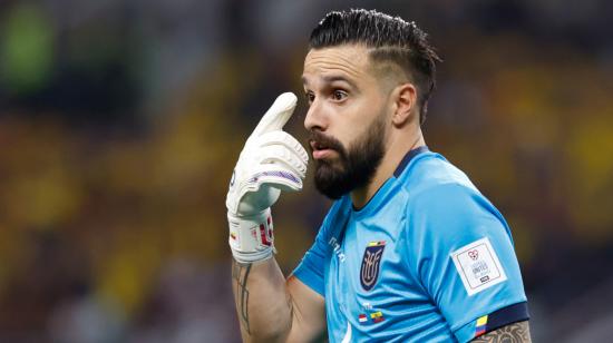 Hernán Galíndez, durante el partido de Ecuador ante Países Bajos, el 25 de noviembre de 2022.