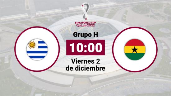 Ghana y Uruguay se enfrentan por la tercera fecha del Grupo H del Mundial de Qatar 2022, este viernes 2 de diciembre.