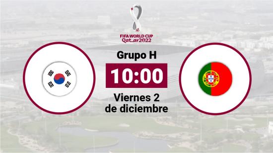 Corea del Sur se enfrenta a Portugal el viernes 2 de diciembre desde las 10:00.