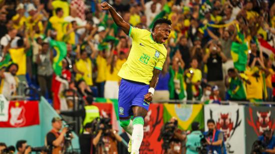 Vinicius Jr. celebra en el partido de Brasil ante Corea del Sur, el 5 de diciembre de 2022.