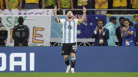 Lionel Messi festeja su gol ante Australia, en el Mundial de Qatar, el 3 de diciembre de 2022.