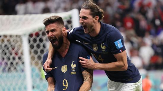 Olivier Giroud celebra su gol en el partido de Francia ante Inglaterra, el 10 de diciembre de 2022.