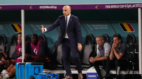 Roberto Martínez dirigiendo a Bélgica en el partido por el Grupo F del Mundial ante Croacia, el 1 de diciembre de 2022.