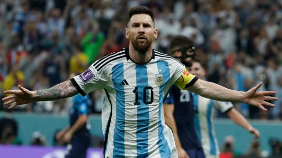 Lionel Messi celebra su gol ante Croacia en la semifinal del Mundial de Qatar, el 13 de diciembre de 2022.