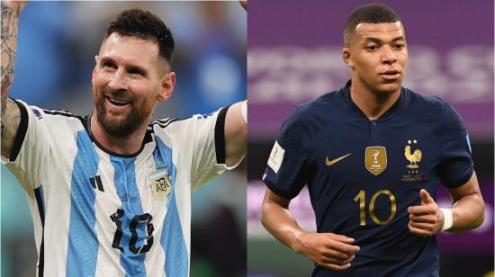 Lionel Messi y Kylian Mbappé, las figuras de Argentina y Francia, respectivamente, en el Mundial de Qatar.