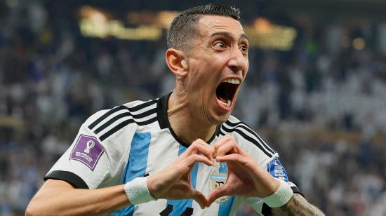 Ángel Di María festeja su gol durante la final del Mundial de Qatar, el 18 de diciembre de 2022.