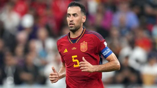 Sergio Busquets, con la selección española durante el Mundial de Qatar 2022.