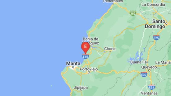 Localización del primero de tres sismos en Manabí, el 19 de diciembre de 2022. 