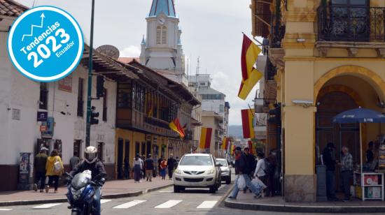 Vista general de una de las calles del Centro Histórico de Cuenca, en noviembre de 2022.