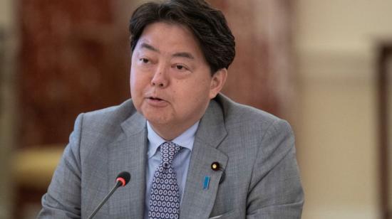 El canciller japonés, Yoshimasa Hayashi, durante su discurso de apertura en el Comité Consultivo de Política Económica (EPCC) de Estados Unidos y Japón, en el Departamento de Estado en Washington, el 29 de julio de 2022.