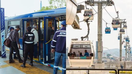 La Metrovía (izquierda) moviliza a 237.000 pasajeros diarios. La Aerovía, a 8.000 usuarios al día.