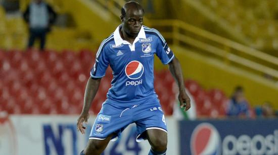 El futbolista camerunés, Modeste M'Bami, durante un partido con Millonarios de Colombia.