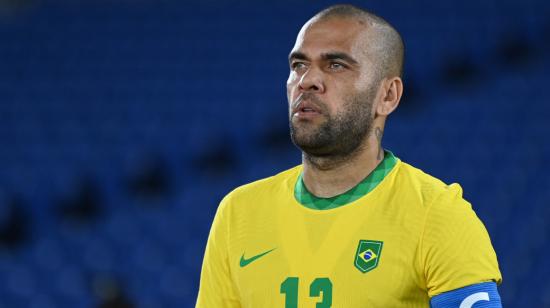 Dani Alves, jugando para la selección brasileña de fútbol.